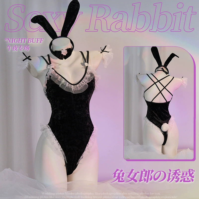 乖巧兔女郎-丝绒免脱兔女郎套装 C334