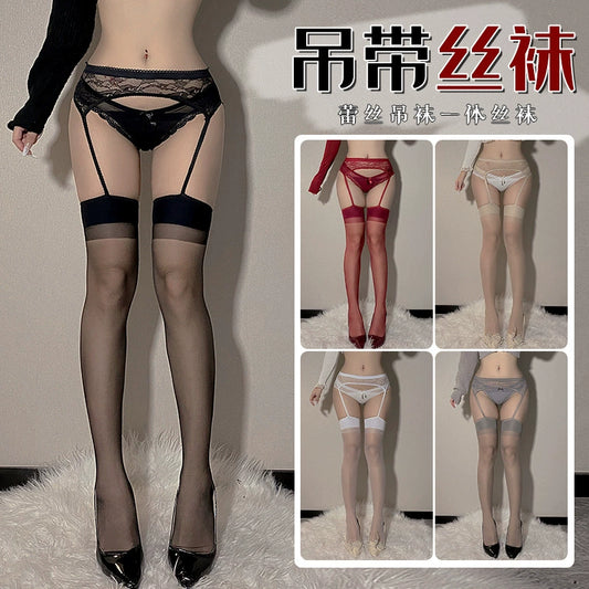 抖音同款 纯欲性感吊带丝袜