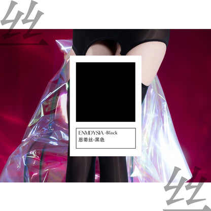 极光油亮包臀裙丝袜S163